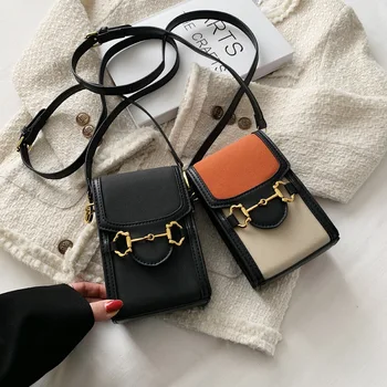 Лека луксозна дамска мини чанта 2023, нова ретро-matte женствена чанта през рамо, женствена чанта през рамо от изкуствена кожа, чанта за мобилен телефон, портфейл, дамска чанта