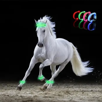 4 бр./компл. Led осветление на предпазните колани за краката на коня колани за краката на коня Екипировка за нощно каране Спорт на открито, за да проверите за езда