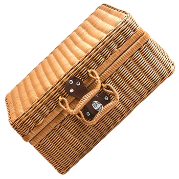 Кошница за съхранение на къщи, реколта плетени кошници за пикник, ретро стил