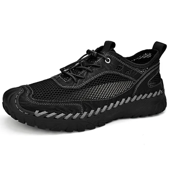 2023 Улични летни сандали за Мъже окото обувки сандали ръчна изработка на равна подметка мъжки сандали Кухи дишащи ежедневни обувки, мъжки