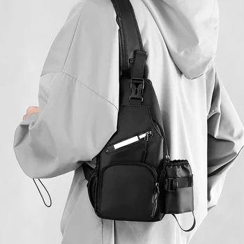 Чанта през рамо за пътуване до работа с джоб за чаши, лека раница за разходки и колоездене, малка раница за фитнес