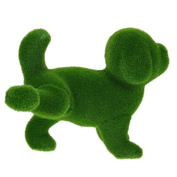 Флокированный кученце Декоративна външна прекрасна градинска фигурка от тревата билки, украшение, Скулптура, Аксесоари, изкуствен