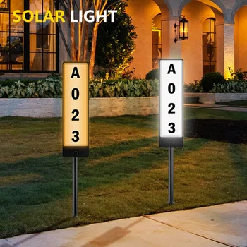 Подови осветление на вратата табелка на слънчеви батерии, цифров двустранен led светлини входа на вътрешния двор и градина на открито, адресни индикаторные лампи