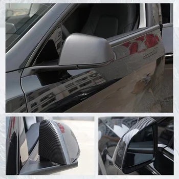 2 ЕЛЕМЕНТА Капак огледала за обратно виждане за Tesla, модел 3 Y 2021-2022 Странично крило Калъф за огледала от въглеродни влакна, ABS