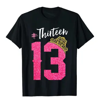 13 Години Официален Тийнейджър 13th Birthday Girls Премия Тениска С Имуществена Принтом Тениски Памучни Блузи Ризи За Мъже Индивидуално