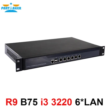 Защитна стена 1U Rackmoun с 6 гигабитными мрежови мрежи intel 1000M 82574L Intel Dual Core i3 3220 3240 3,3 Ghz с Mikrotik РОС 4G RAM 128G SSD