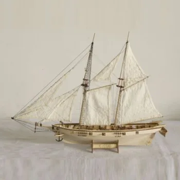 Мащаб 1:100 Дървена плаване с лодка ръчно изработени комплекти кораби, модел на дървени кораби, играчка в колекцията, подарък за рожден ден, сувенири, играчки