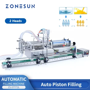 ZONESUN ZS-DTYT2L Автоматична пневматична машина за бутилиране на течен козметични масла Body Shop, за пълнене на бутилки с вода, малка производствена линия