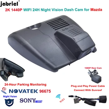 2K 1440P Wifi 24 Автомобилен видеорекордер Dash Cam Предната и Задната Камера за Mazda CX 5 CX 4 на 2018 2019 2020 2021 2022 за Mazda CX5 KF CX4