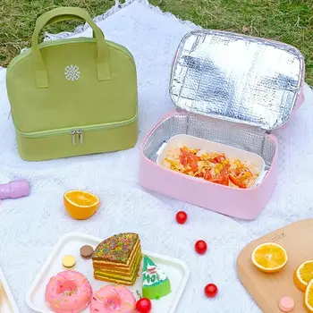 Чанта за жени, термоизолированная чанта за съхранение на продукти, чанти-хладилници за пресни продукти, корейски обяд-бокс, голяма чанта за обяд, чанти за обяд