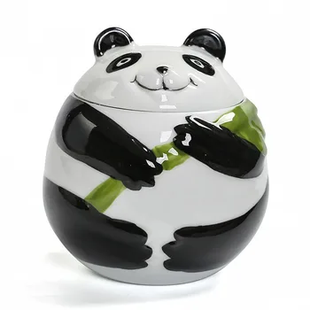 Керамична урна с образа на анимационни за панди на света човек, персонални урна за домашни любимци, една урна за праха животни, погребение