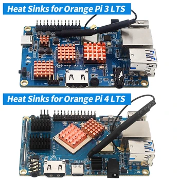 Радиатор Пасивно Охлаждане от Мед Алуминиева Сплав Orange Pi 3 4 LTS с Самоклеющимися Радиатори Пасивно Охлаждане за Orange Pi 4 3 LTS