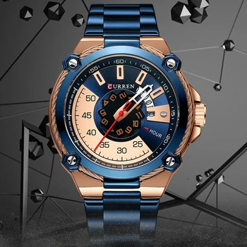 Безплатен директен доставка, мъжки часовник Curren Дизайн, модерни кварцови часовници за мъже, ръчен часовник от неръждаема стомана, мъжки водоустойчив мъжки часовник