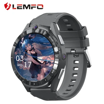 Нови умен часовник 2022 мъжки GPS Nano SIM карта 4G Android 12 900 mah 6 GB 128 GB кожени спортни смарт часовници lemfo lem16