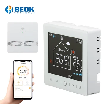Beok RF Безжичен термостат Батерия радиочастота WIFI Sasha умен дом подово Електрически / газов котел и Регулатор на температурата