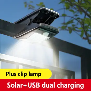 72led слънчев стяга супер ярък водоустойчив Ip67 сензор на човешкото тяло, с монтиран на стената лампа за работа на открито градинска тераса авариен лампа