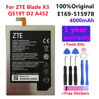100% Оригинален Нов Тестван батерия 4000 mah E169-515978 515978 За ZTE Q519T Blade X3 Blade D2 Blade A452 T620 T-620