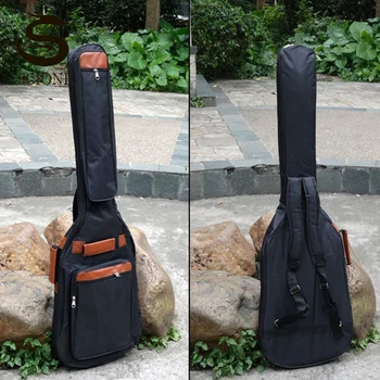 Дебели калъф за китара, 8 мм, чанти и калъфи за електрически бас, 600D, водоустойчив китара раници, калъфи с плечевыми ремъци, черни чанти XA261M