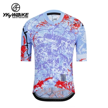 Ykywbike Велосипедна фланелка с къс ръкав, мъжки летни дрехи за планински велосипеди, състезателна велосипедна облекло Мтб, риза ограничена серия