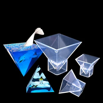 3 Размера на прозрачни пирамидални форма от смола САМ епоксидни форма за домашния офис Декоративна пирамида UV-Cyrstal квадратен куб прозрачна силиконова форма