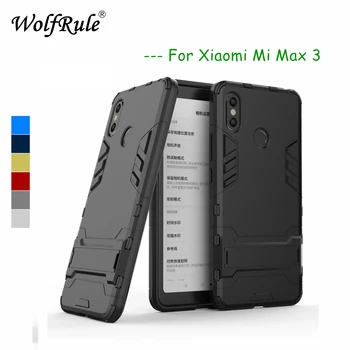 За Xiaomi Mi Max 3 Калъф За Mi Max 3 Гумен Калъф + Твърда Пластмасова Поставка Делото За Xiaomi Xiomi Mi Max 3 Калъф за телефон 6,9