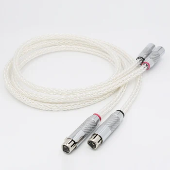 1 чифт OCC посеребренный XLR аудио кабел Балансный кабел XLR кабел от мъжа към жената M/F аудио кабел 8AG обрат кабел