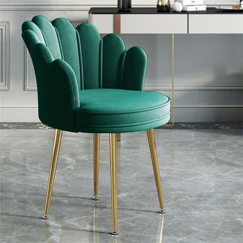 Скандинавските кадифе столове за всекидневна, мебели за хол, лесно лукс, простота, домашно сладко стол за грим за момичета с облегалка