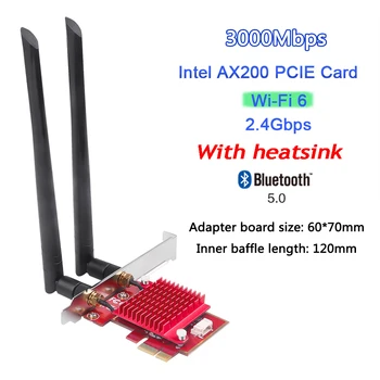 3000 Mbps трехдиапазонные мрежови карти PCIE 2,4 G 5 Ghz Bluetooth V5.2 AX5400 802.11 AX WiFi 6E карта за КОМПЮТЪР, Адаптер Wi-Fi интернет всичко за лаптоп