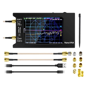 Вектор мрежов анализатор NanoVNA-H4 с допълнително калибриране SMA Измерване на анализатора антени HF VHF 10 khz-1,5 Ghz (4 инча)