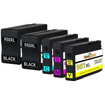 5 касети с мастило Pk HP 950XL 951XL за HP Officejet Pro 8610 8615 8620 8625 8630