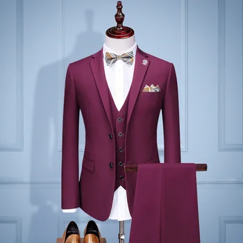 Сшитое поръчкови сватбена рокля на булката, сако, панталон, бизнес класически панталони от висок клас SA04-80999