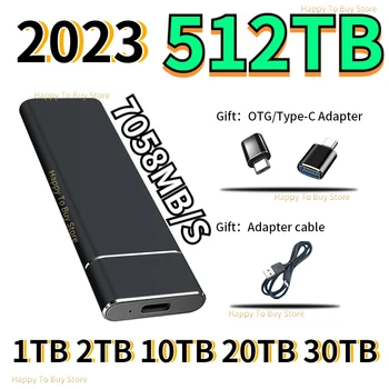 256 TB 2023 чисто Нов Лаптоп SSD-диск 1 TB И 2 TB 4 TB Външен Твърд диск, USB 3,1 Type-C Мобилно устройство за Съхранение на преносим Компютър Mac