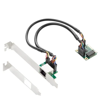 Mini PCIE гигабитная 1000 М жичен мрежова карта Ethernet односетевая с един конектор RJ45 без чип RTL8111H