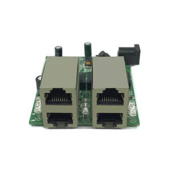 Бърз табло mini 4 порта ethernet 10/100 Mbps, rj-45 мрежов комутатор hub печатна платка модул модул за системна интеграция