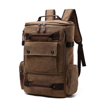 Мъжка чанта, мъжка чанта, училищен ретро платно раница, голяма раница, просторен раница за лаптоп backpack