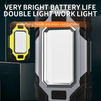 SUPERFIRE X102 USB акумулаторна батерия за преносим led фенерче COB работен светлина Регулируем водоустойчив фенер за къмпинг Дизайн магнит