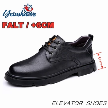 Мъжки ежедневни обувки от волска кожа, обувки с асансьор, на равна подметка, които нарастване на 9 см, мъжки официални обувки-oxfords за бизнес сватба, голям размер