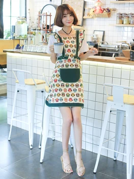 Корейски престилки за женската семейния кухня, кавайный престилка, костюм за ресторант, аксесоари за печене, рокля на принцеса, модерен престилка за прибиране на реколтата