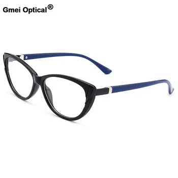 Gmei Оптични Модни Urltra-Light TR90 Женски Овални Рамки За Оптични Очила С Пълна Рамки, Женски Пластмасови Очила за Късогледство M1606