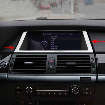 Вътрешна Конзола на Автомобила инструментално табло за GPS Навигация NBT Екран Панел Рамка Капак Завърши Аксесоари За BMW X5 X6 E70 E71 Автомобилен стайлинг