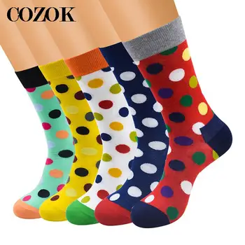 6 чифта мъжки/женски чорапи в стил хип-хоп Ins, чесаный памук, забавни чорапи с принтом Happy мъжки ежедневни чорапи за скейтборд, дълга тръба