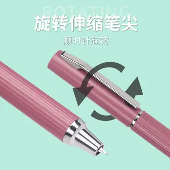 Луксозна писалка, метална чернильная дръжка прибиращ се EF / F съвет, розово конвертор, пълнител, канцеларски материали, за бизнес, учебни пособия