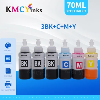 KMCYinks 70 МЛ Комплект за презареждане с мастило, който е съвместим за EPSON L800 L801 L805 L810 L850 L1800 мастило за принтер T6731 T6732 T6733 T6734 T6735 T6736