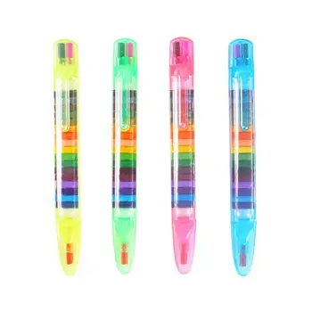 1 бр. креативни цветни моливи 20 цвята, студентски детска писалка за рисуване на графити, двигателят е с мазителна пастел, развитие играчка
