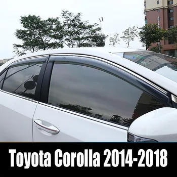 За Toyota Corolla Седан 2017 2018, дефлектор на прозореца, козирка от дъжд и слънце, вентилационна (противовакуумна) канална козирка, козирка на предното стъкло, тенти, защита на