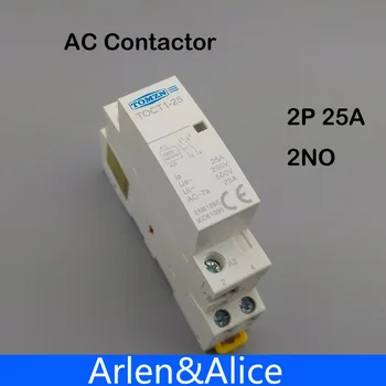 1 бр TOCT1 2P 25A 220/230V 50/60 Hz Din-рейк Домакински модулен контактор за променлив ток 2NO