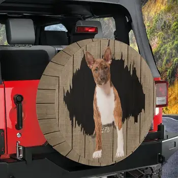 Vinyl обвивка на задната врата Basenji, Реколта дървени аксесоари за автомобил с пукнатини Basenji, Защитно покритие за кучета