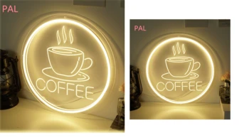 Изработена по поръчка на 3D подсветка, неонова реклама, интериор на кафене, за украса на стени, кафенета, знак за кухня, led светещи знаци, най-добрият подарък