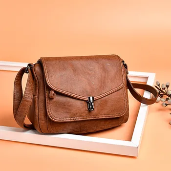 Реколта дамски чанти през рамо, висококачествена чанта-месинджър от изкуствена кожа, дамски чанти голям капацитет, портфейл