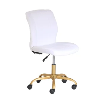 Офис стол от плюш и кадифе Mainstays, офис мебели от бяла мебел с възможност за сгъване на облегалката